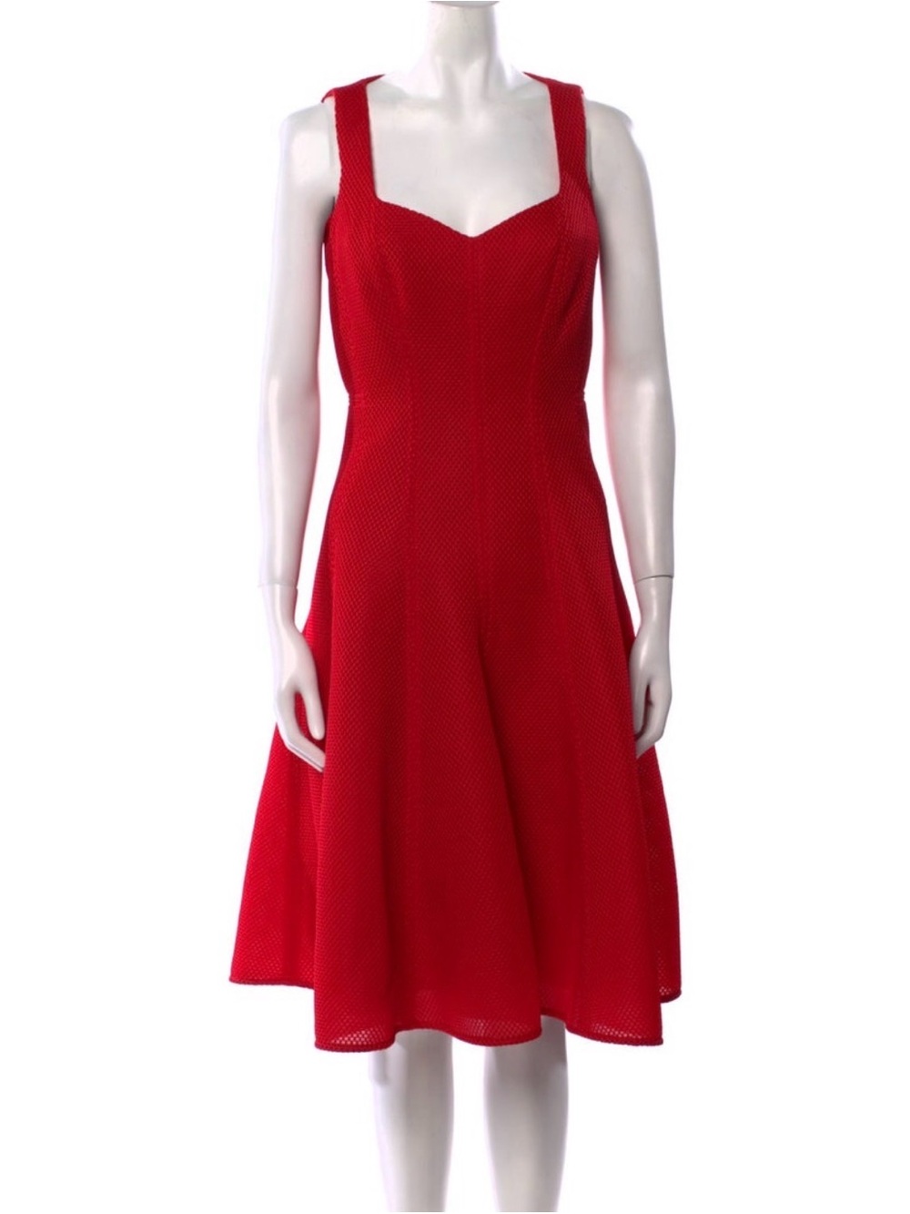 Carolina Herrera: Classic Red A-Line Dress